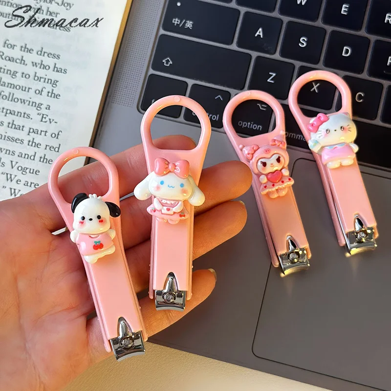 Sanrio Hello Kitty Nail Clippers Kawaii Cinnamoroll Kuromi Pochacco Manicure Nail Clippers Creative Portable Nail Cuticle Nipper