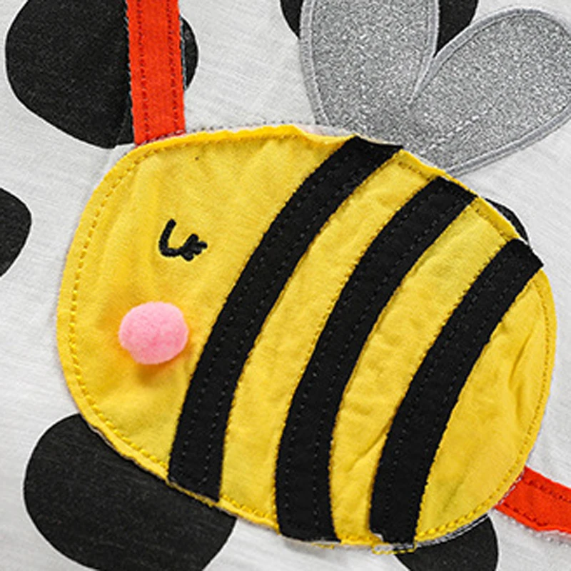 Little maven New Girls Long Sleeve T-shirts Animal Bee Appliques Baby Girls Cotton Shirts 2022 Autumn Kids Clothes for Child Top