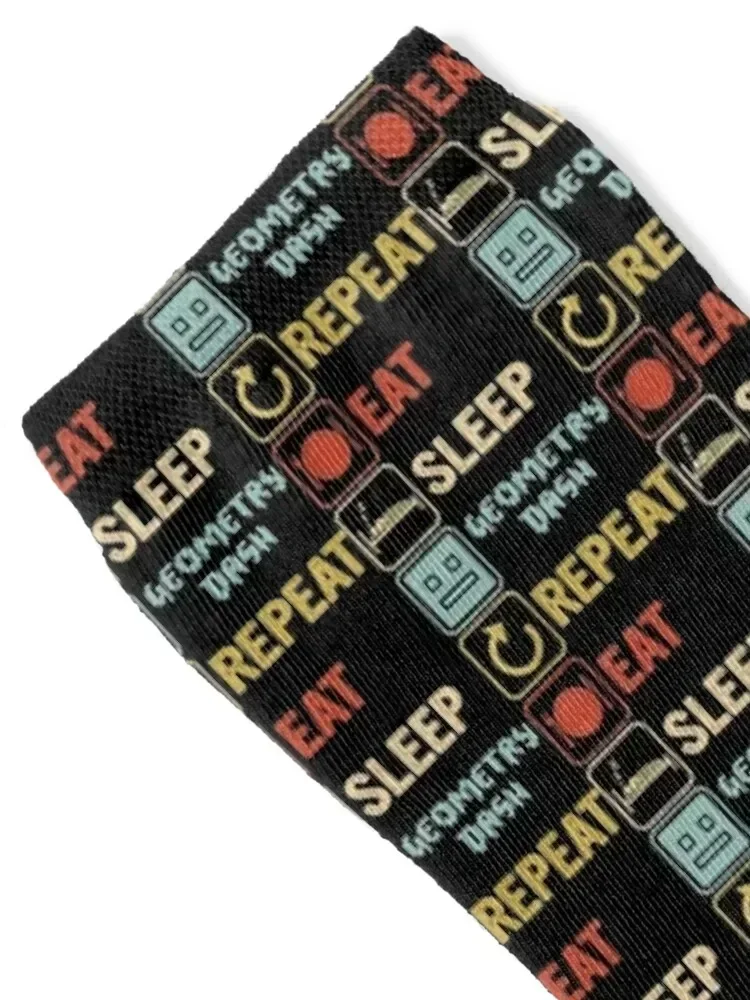 funny eat sleep geometry dash repeat retro vintage, geometry dash Dad Gift, Fathers Day, kids Birthd Socks