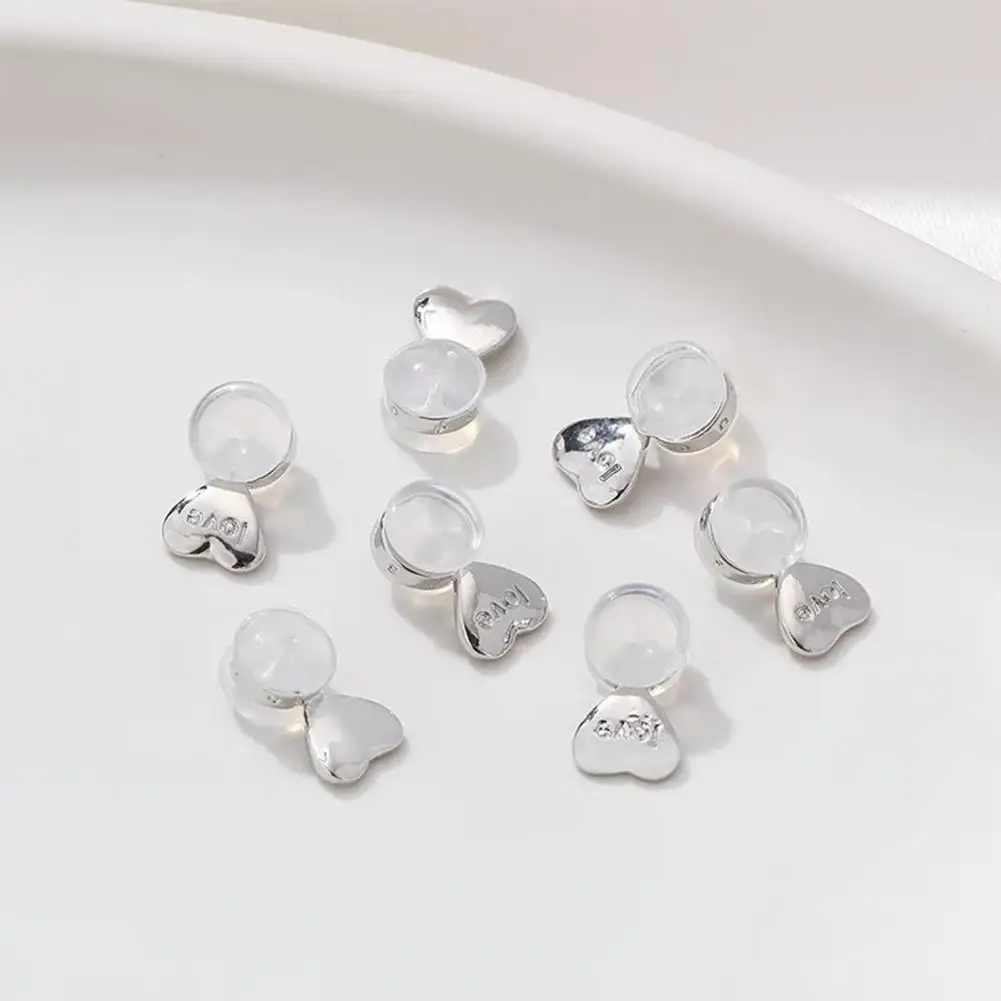 6Pcs Heart Shape Earring Backs, Silicone Earring Lifter Backs, Replacements for Droopy Ears Support