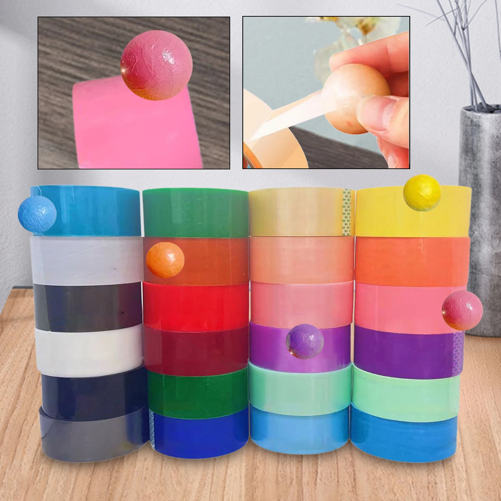 Colored Sticky Ball Tape Stress Relaxing Sticky Ball Tape Toy DIY Decompression Toy for Kids Adult Funny Gift