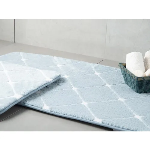 English Home Tile Blue 50x80 cm-45x50 cm Polyester Bath Mat Set