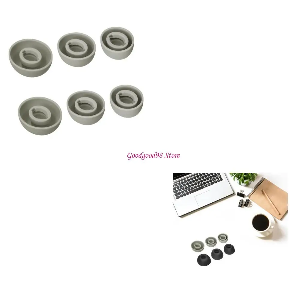 

3Pairs Earbuds Covers Eartips for In ear Earphones Ensuring Long Time Comfort W8EC