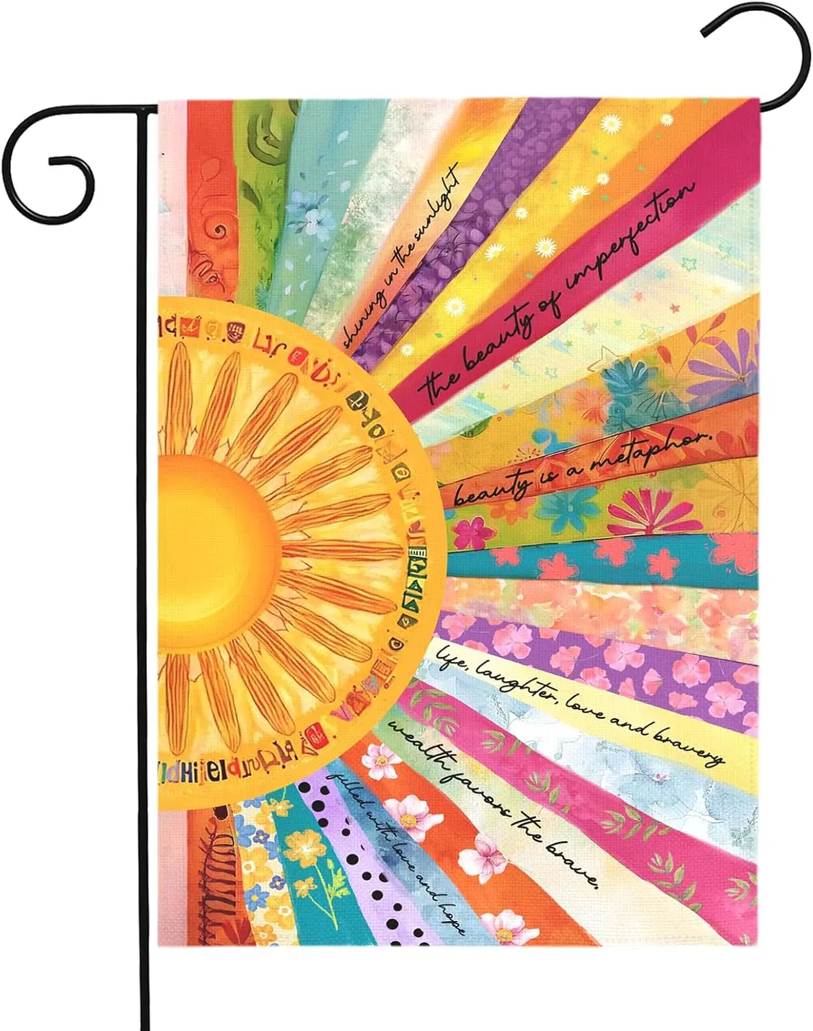 Summer Sun Garden Flag Colorful Boho Sunshine Yard Flags Inspirational Artistic Outdoor Decor for Front Yard Lawn Patio Porc MMZ