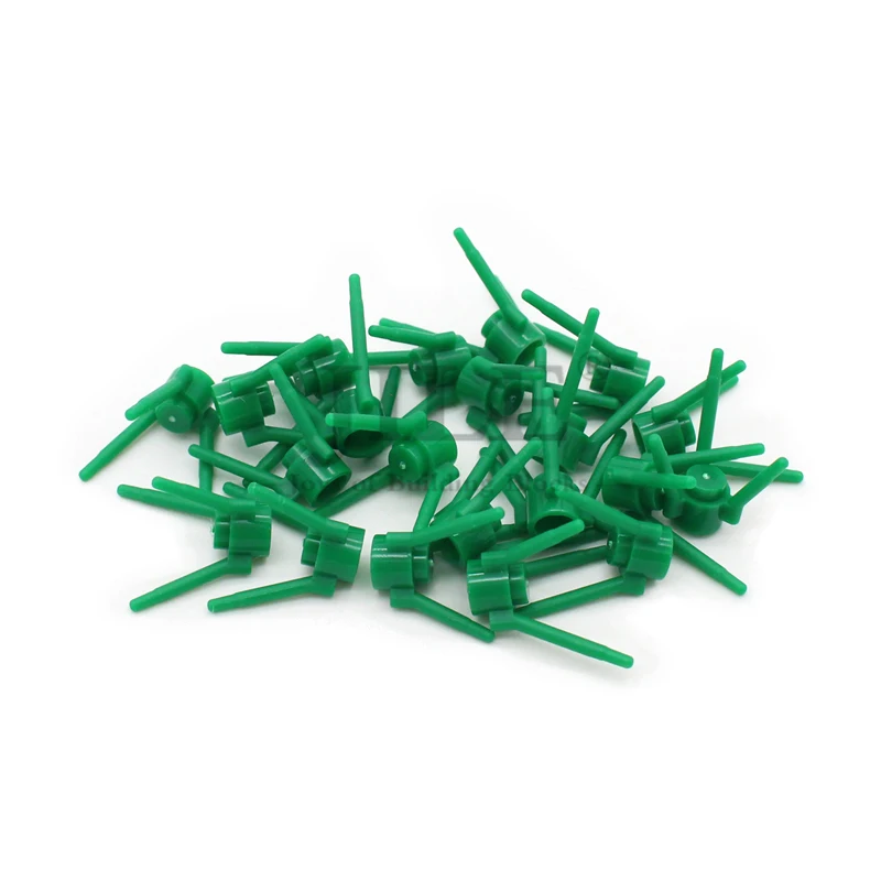 200 Stück MOC 3741 Pflanzen-Blumenstiel mit Ohrstecker und 3 Stielen, Bausteine, DIY-Steine, kompatibel mit Zweig, Baum, Wald, Zubehör, Spielzeug