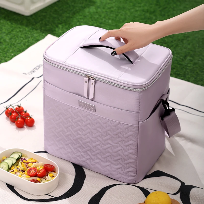 Bolsa de almuerzo de gran capacidad, bolsa aislante portátil, bolsa térmica, refrigerador de oficina impermeable, fiambrera, bolsa refrigeradora multifuncional para Picnic