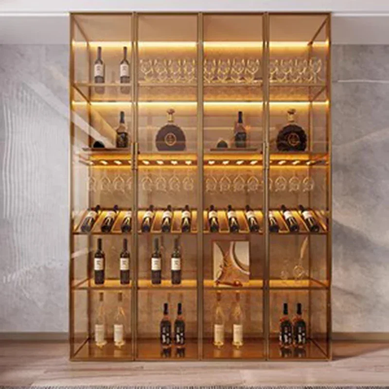 Equipments Modern Liquor Cabinet Display Wall Wine Noble Rack Bar Portable Luxurious Cantinetta Frigo Per Vini Bar Furniture