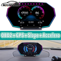 HUD F11 LCD Instrument Panel for OBD2+GPS+Slope+Accelerometer Car OBD II Temperature Gauge Digital Speed AFR on Board Computer