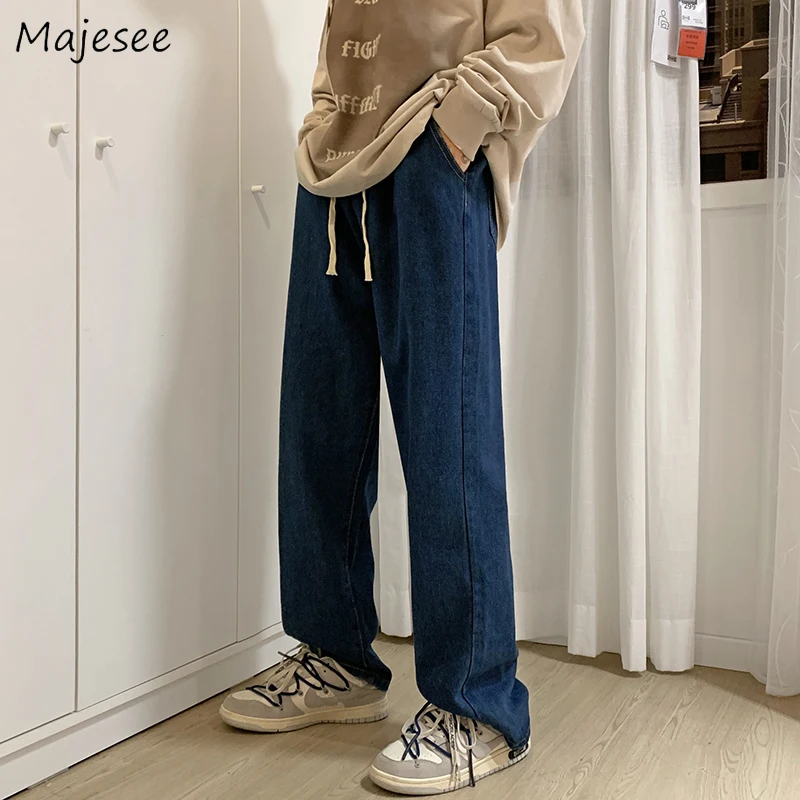 Vintage Wide Leg Jeans Men Autumn Oversize High Street All-match Fashion Casual Trousers Loose Retro Low Waist Chic Streetwear