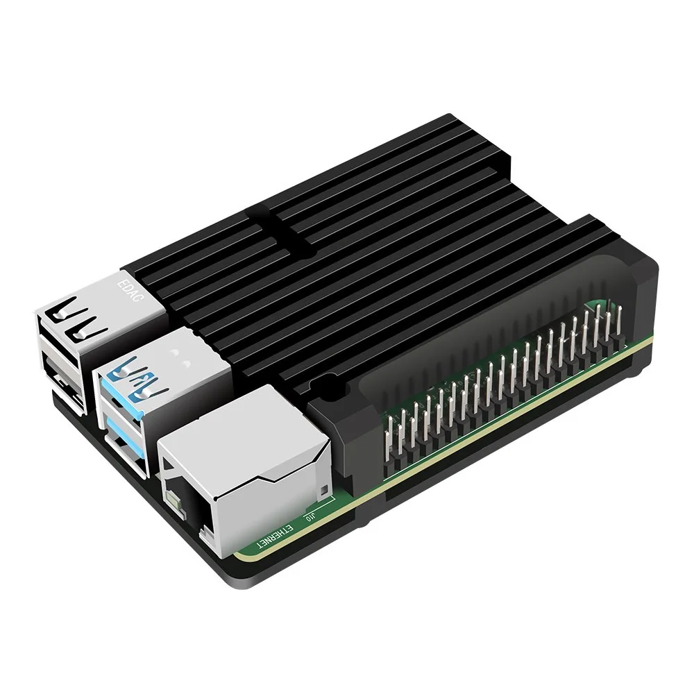 

Armor Aluminum Case for Raspberry Pi 4 Model B, Auto Cooling Metal Case with Heatsink Thermal Adhesive for Raspberry 4B
