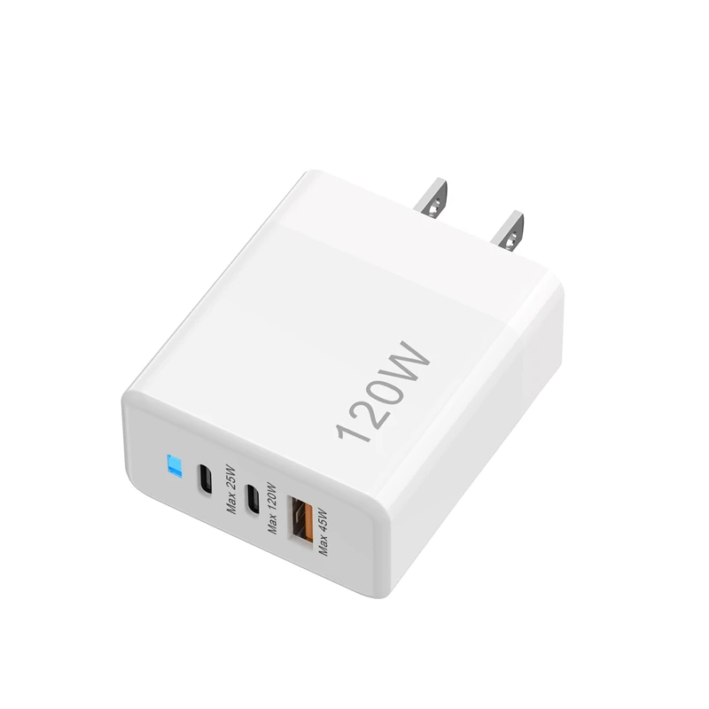Lenovo 120W USB Dual Type-C Multi Port Mobile Phone Charger EU US UK Full Protocol Super Fast Charging Headband Indicator Light