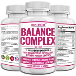 Women's Balance Complex, Candida Cleanse & Vaginal Health Dietary Supplement, Naturally Formulated To Support Gut, Immune Health