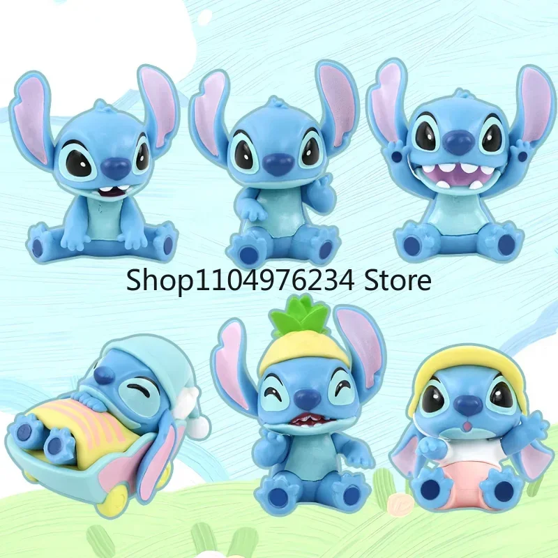 @ Miniso Kawaii ستيتش دوت الشكل صندوق أعمى أنيمي سيارة كعكة غرفة ديكور دمية نموذج هدية عيد ميلاد لفتاة صندوق غامض جديد