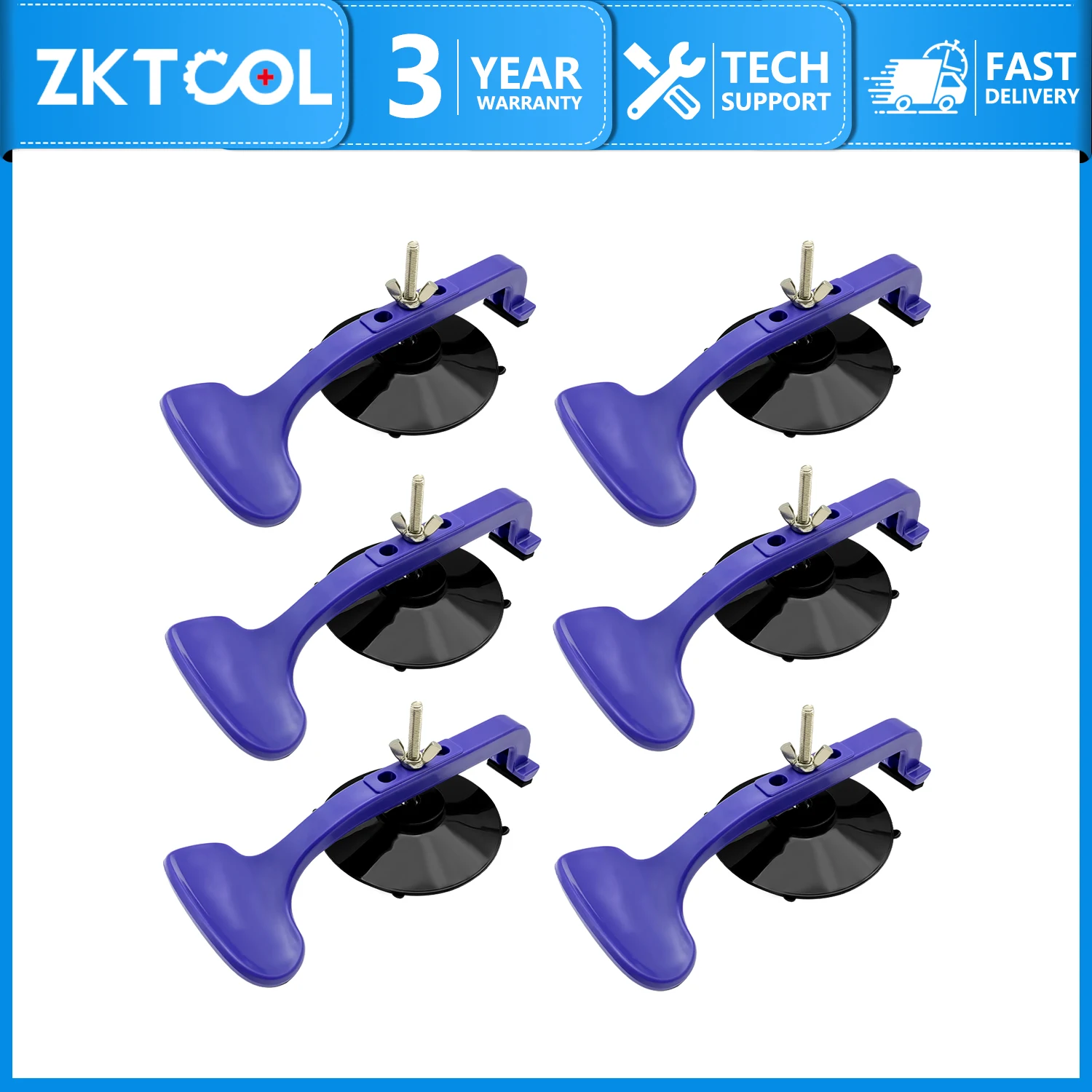 ZKTOOL 6-teiliges Saugnapfklemmen-Set für die Reparatur von Glaswindschutzscheiben an Cabriolet-Fahrzeugen, Klebeklemmen-Set ohne Schwammpolster