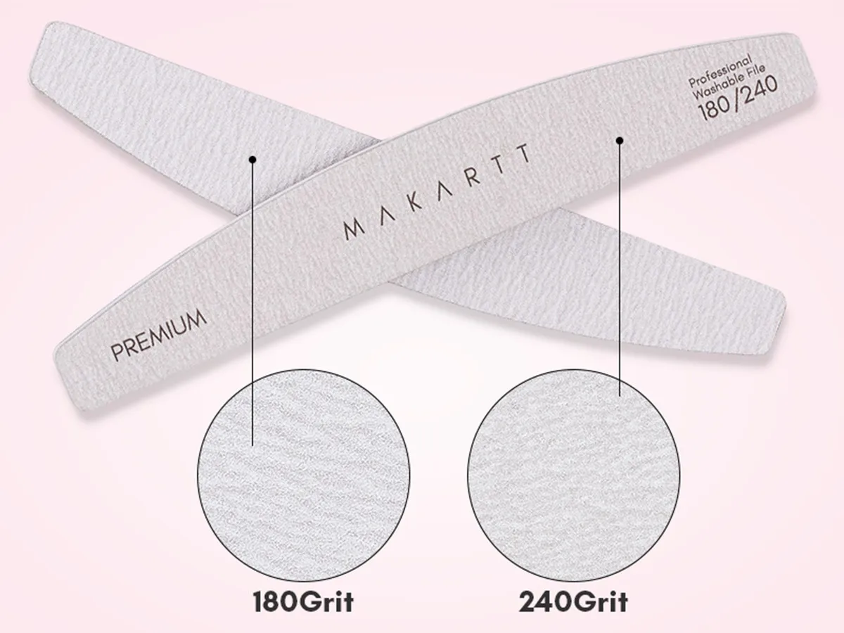 Makartt Nagelfeilen 180/240 Körnung, doppelseitige Nagelfeilen für Acrylnägel, 10 Stück, waschbare Schleifbretter für Nagelbedarf – Detail 2