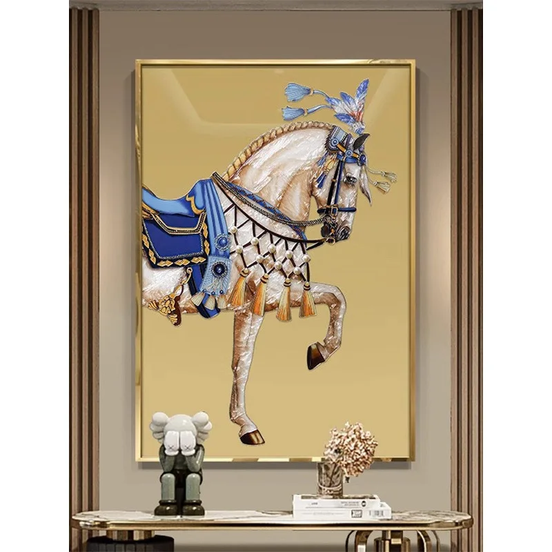 

Light Luxury Enamel Color Living Room Background Wall Decorative Painting Modern Simplicity Dragon Horse Spirit Advanced Sense E
