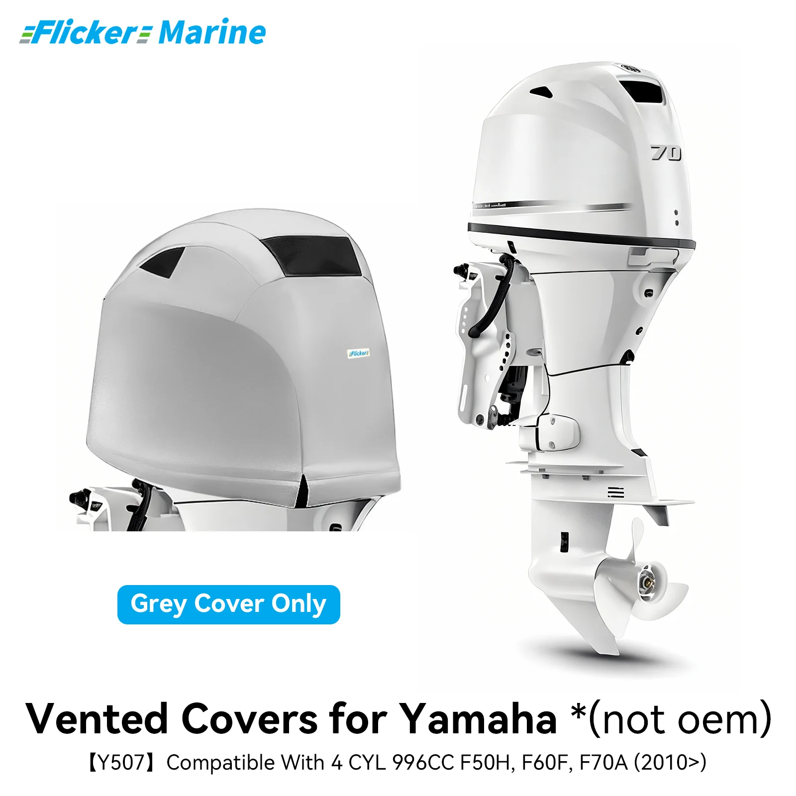 

Крышка подвесного двигателя с мерцающим вентиляцией, совместимая с Yamaha F50H F60F F70A, усиленный холст, на флисовой подкладке, всесезонная