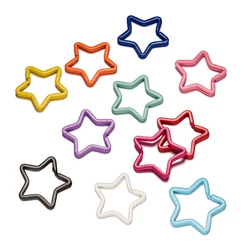 5pcs Mix Metal Star Shaped Split Ring Key Ring Holder Keyfob Accessories Connector For DIY Keychain Keyring Jewelry Craft Making