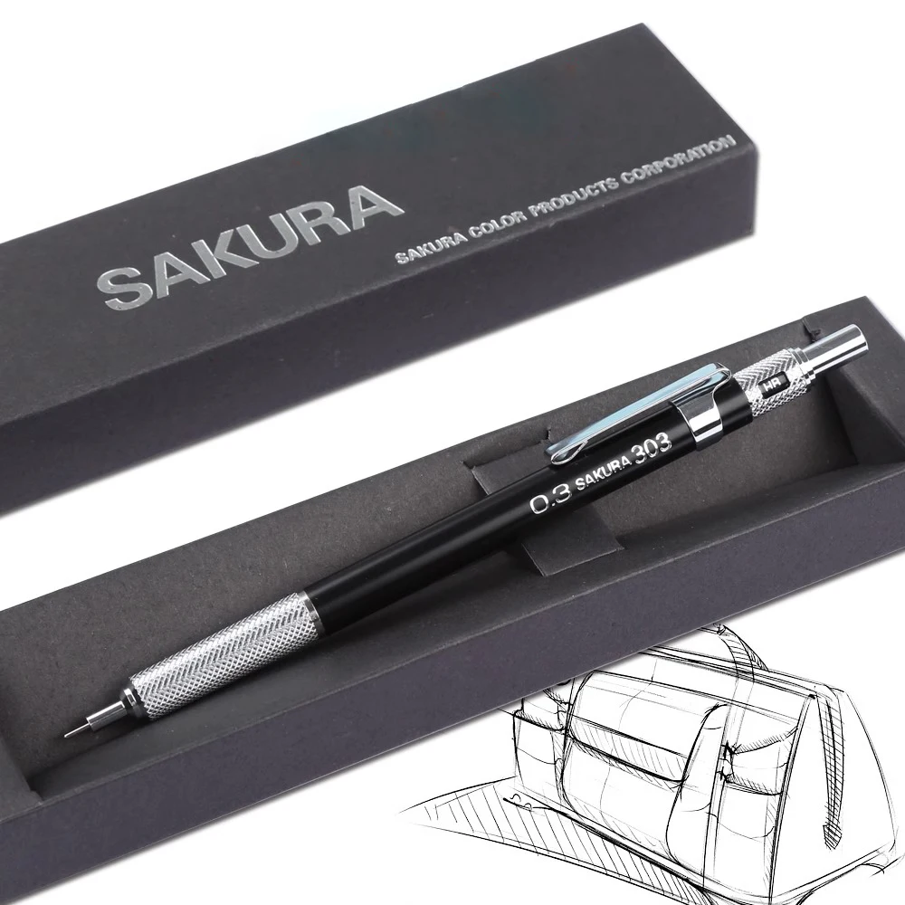 Japan SAKURA Metal Mechanical Pencil Drawing Low Center of Gravity 0.3mm/0.5mm Activity Pencil XS-305/303 Art Supplies