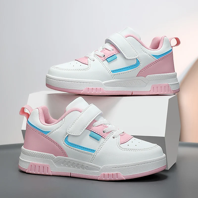 

Luxury Girls Sneaker Children Shoes Fashion PU Leather Autumn Kid White Pink Casual Sneaker Thick Sole Tennis Sports Shoes Girls