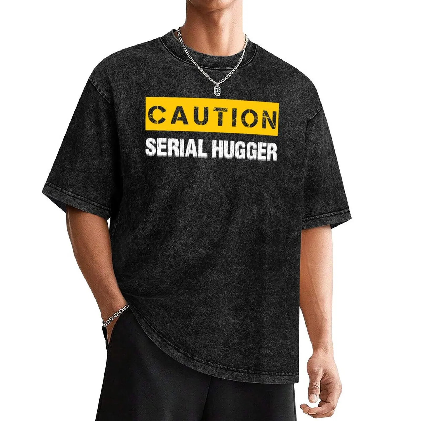 

Caution : Serial Hugger - Funny Hugs & Hugging Caution Sign T-Shirt graphics plus size clothes graphic shirts blacks men clothes