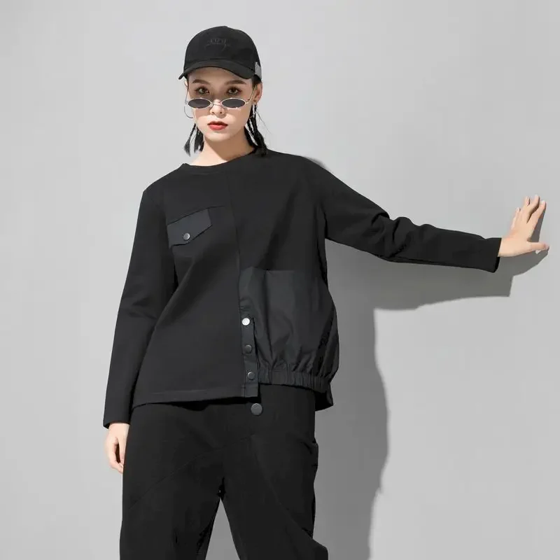 Fake Two-piece Stitching Pullovers Women Fall Winter Trend Oversized Pullover Loose Long Sleeve Fashion Sweatshirt Aesthetic Top