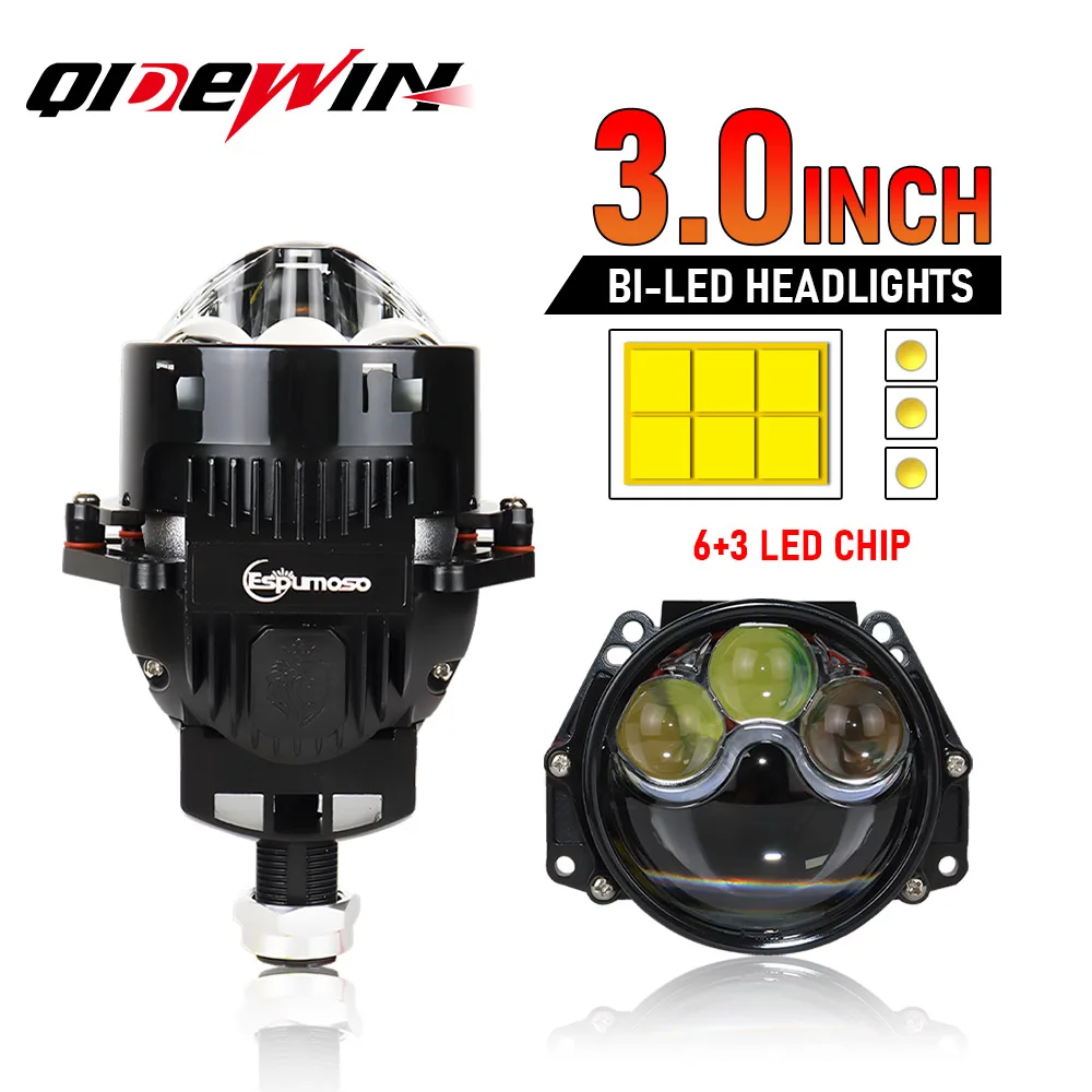 

Bi Laser 3.0 Inch Bi LED Hyperboloid Projector Lens H7 H4 9005 9006 Headlight Lenticular Optics For Hella 3R Car Accessories