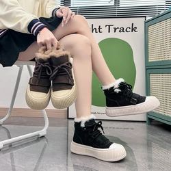 High Sneakers with Fur Women Winter Casual Sports Warm Skateboard Shoes Ladies Fashion Plus Plush Ankle Snow Boots Footwear