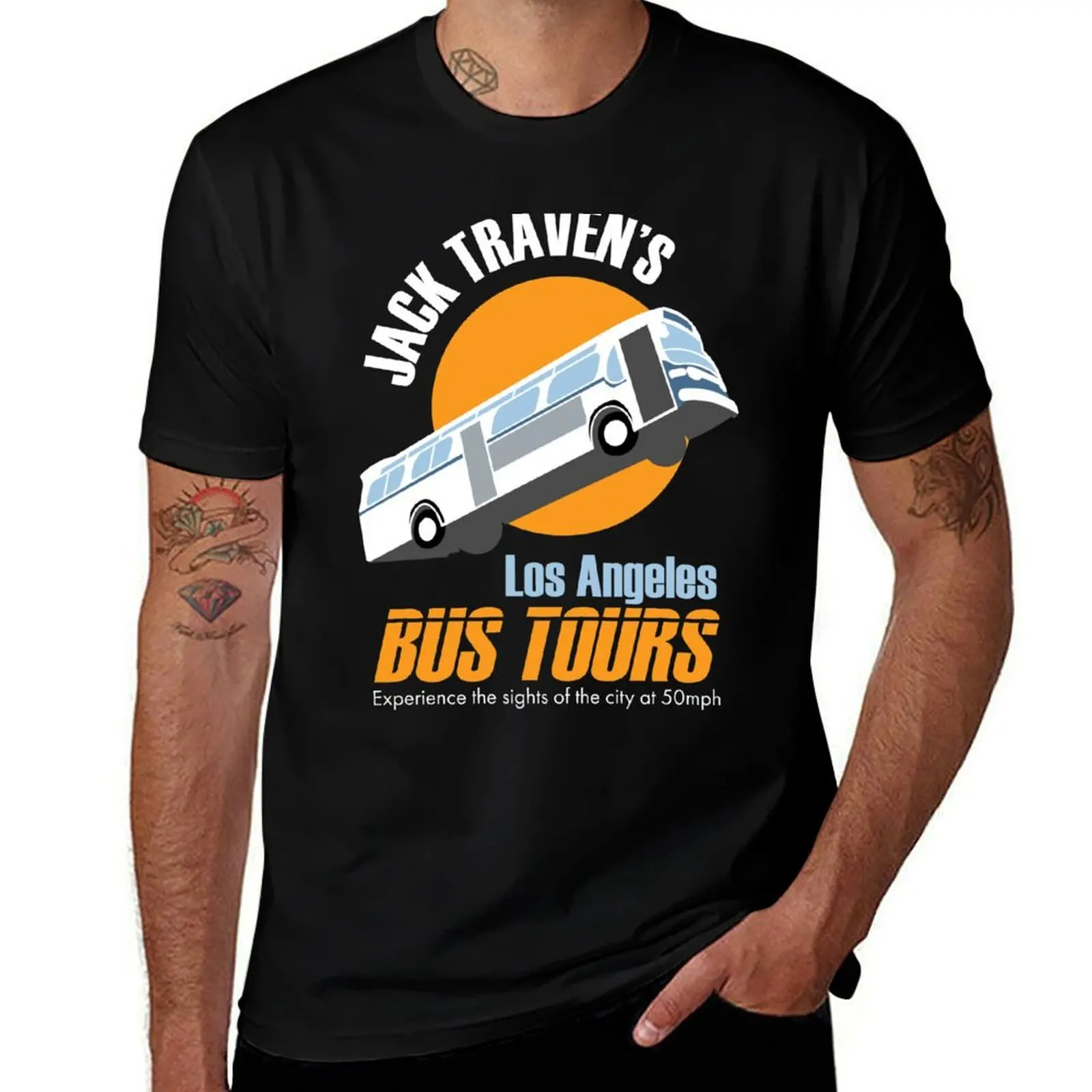 Jack Traven's Los Angeles Bus Tours T-Shirt t shirt for man man t shirt cotton man t shirts cotton T-shirt