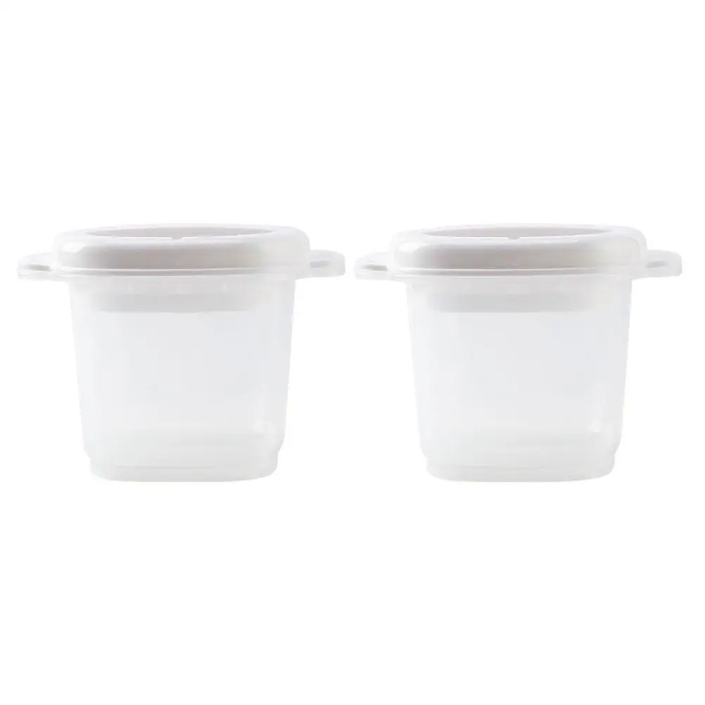 2 Pcs Microwave Steamer Lunch Box Rice Bowls Steamed Boxes for Home Bento Cases White Oven Holders Office