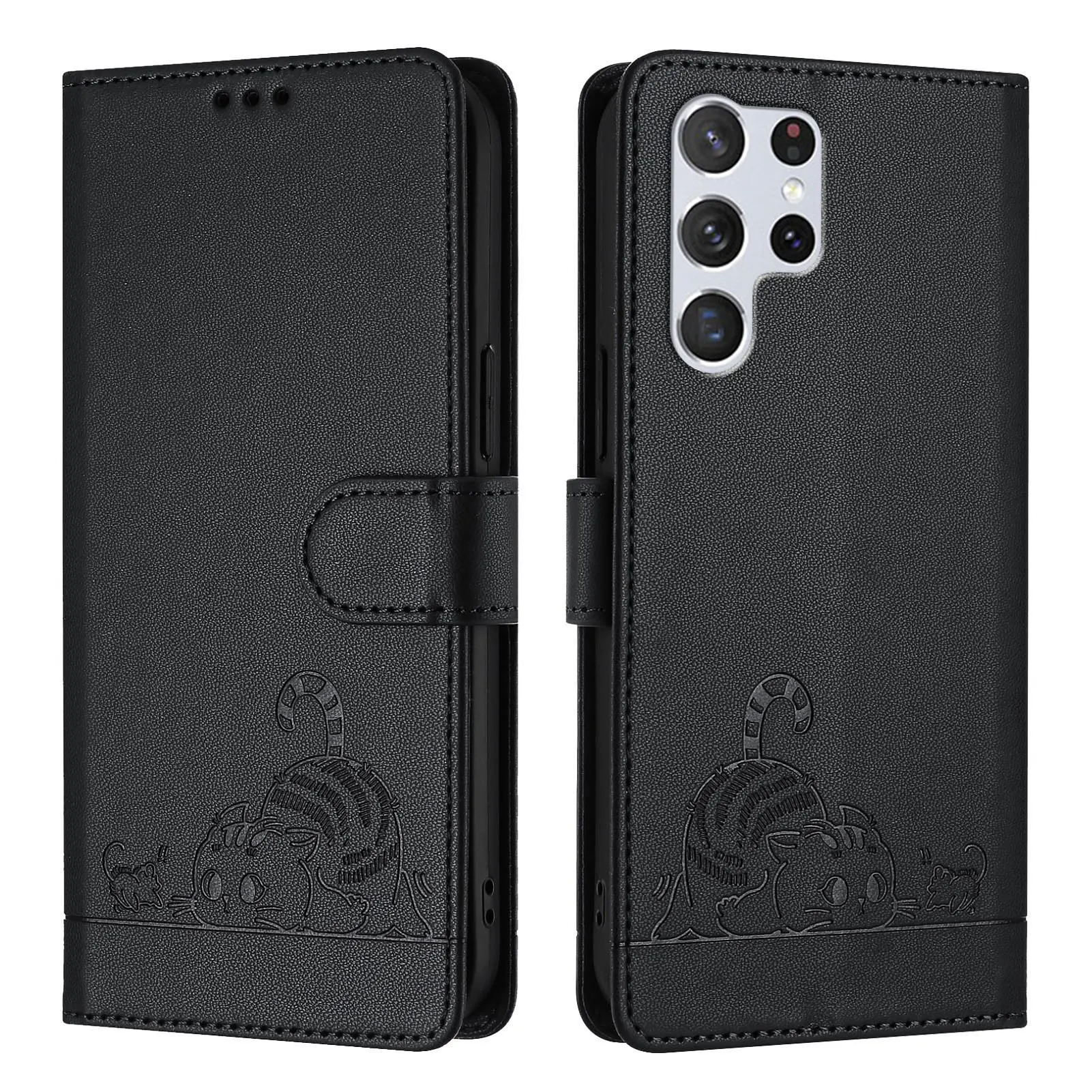 Magnetic Flip Leather Wallet Phone Case For Samsung S23 Ultra S23 Plus S22 Ultra S22 FE Stand Card Slot Cover