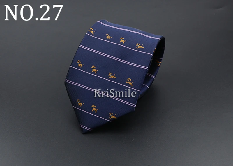 Novelty Ties For Men Cartoon Dog Dots Paisley Striped Fashion Mens Business Meeting Wedding Tuxedo Suit Shirt Daily - detail 30
