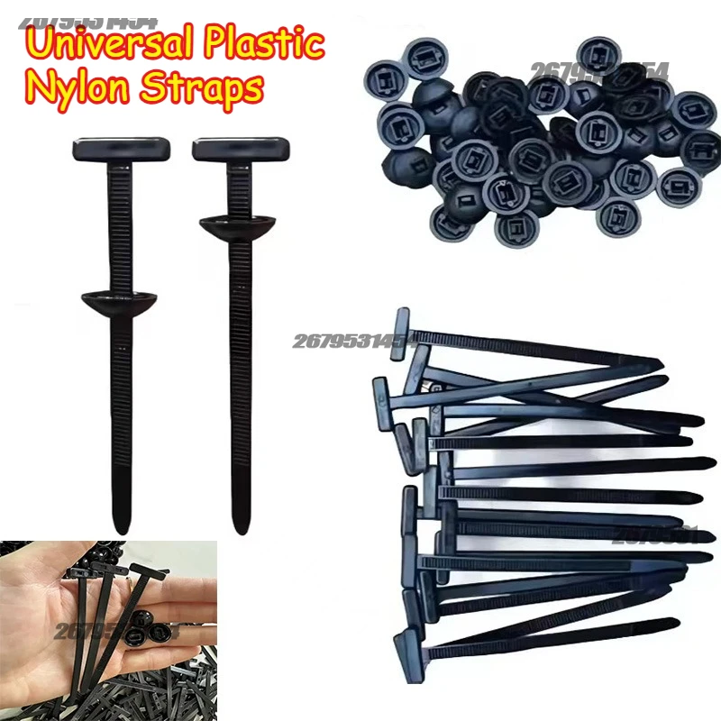 Plastic Straps Universal Car Nylon Cable Tie Buckles Heavy Duty Self-Locking Zip Ties Holder with Pin Button Fasteners Resistant