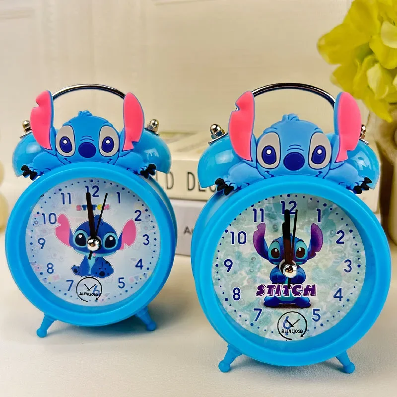 

Disney Stitch Anime Alarm Clock for Children Lilo & Stitch Silent Alarm Clock with Light Women Bedroom Decoration Desk Lamp