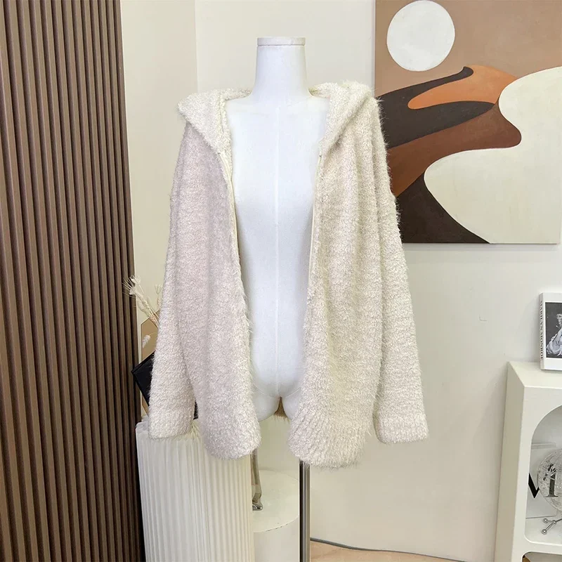 Cardigan tricoté de style coréen pour femmes, vêtements d'hiver, tricots d'extérieur, critiques, 2024