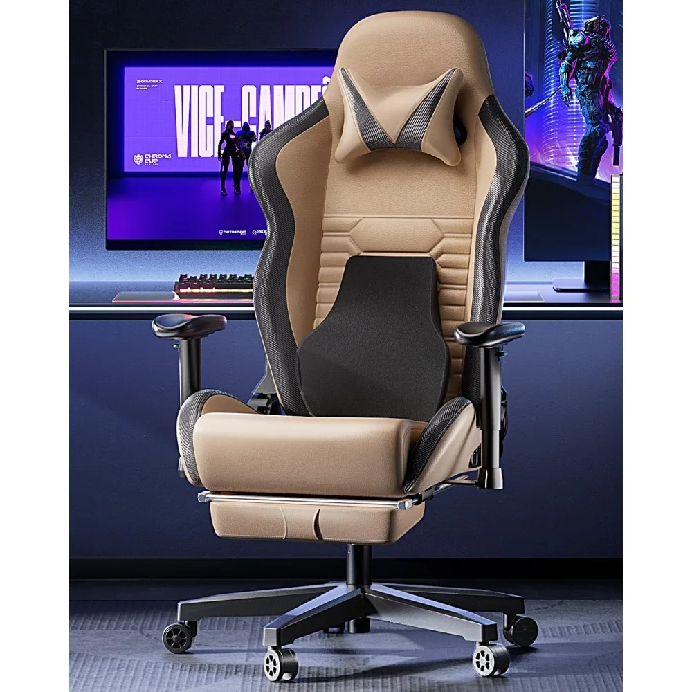 

Gaming Chair, Racing Style with Ergonomic Lumbar Support, Adjustable High Back PU Leather with Footrest, Esports Chairs