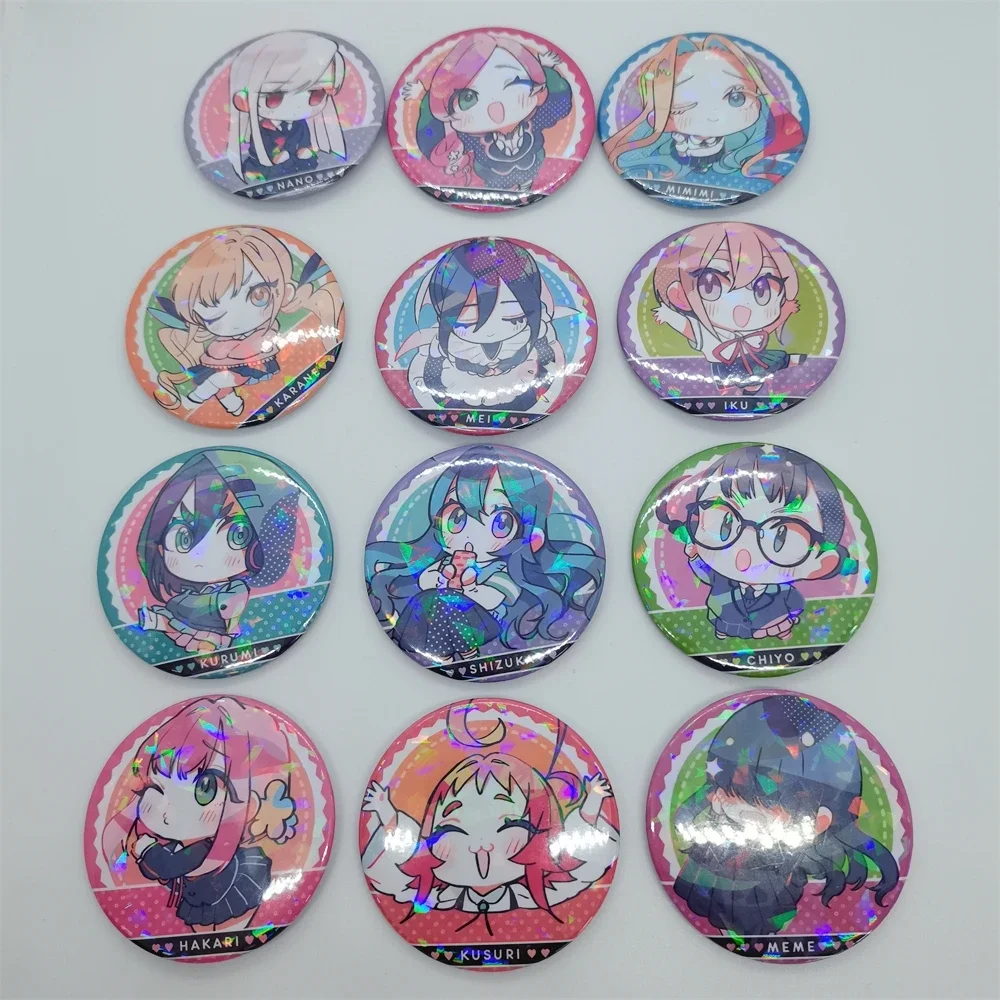 100 dziewczyny z kreskówki Anime 58mm laserowa broszka postacie Yoshimoto Shizuka Eiai Nano wisiorek biżuteria