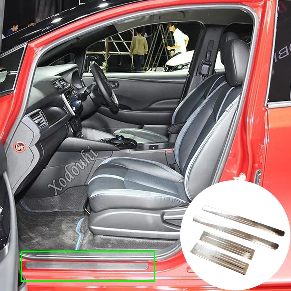 

Автомобильный чехол из нержавеющей стали, накладка на порог педали, внешний порог, 4 шт. для Nissan Leaf 2017 2018 2019 2020