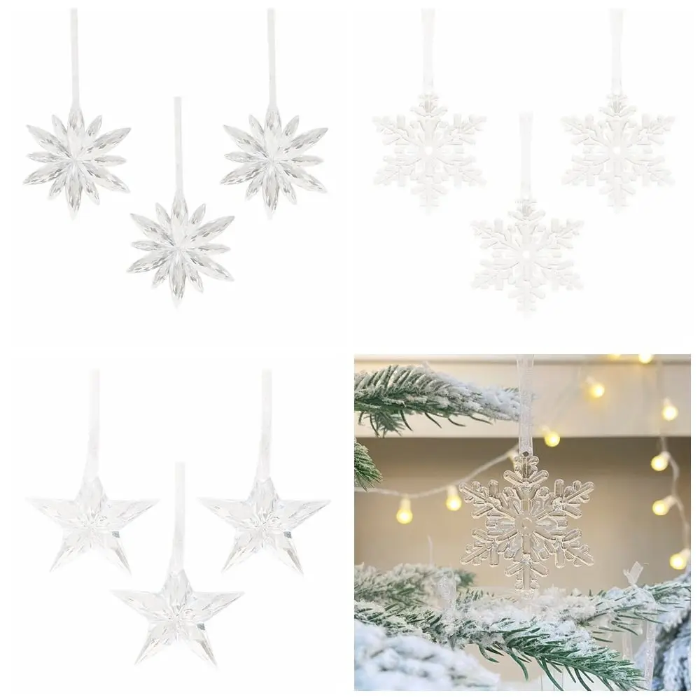 

3Pcs/set DIY Christmas Transparent Snowflakes Transparent Exquisite Transparent Snowflakes Pendants Acrylic
