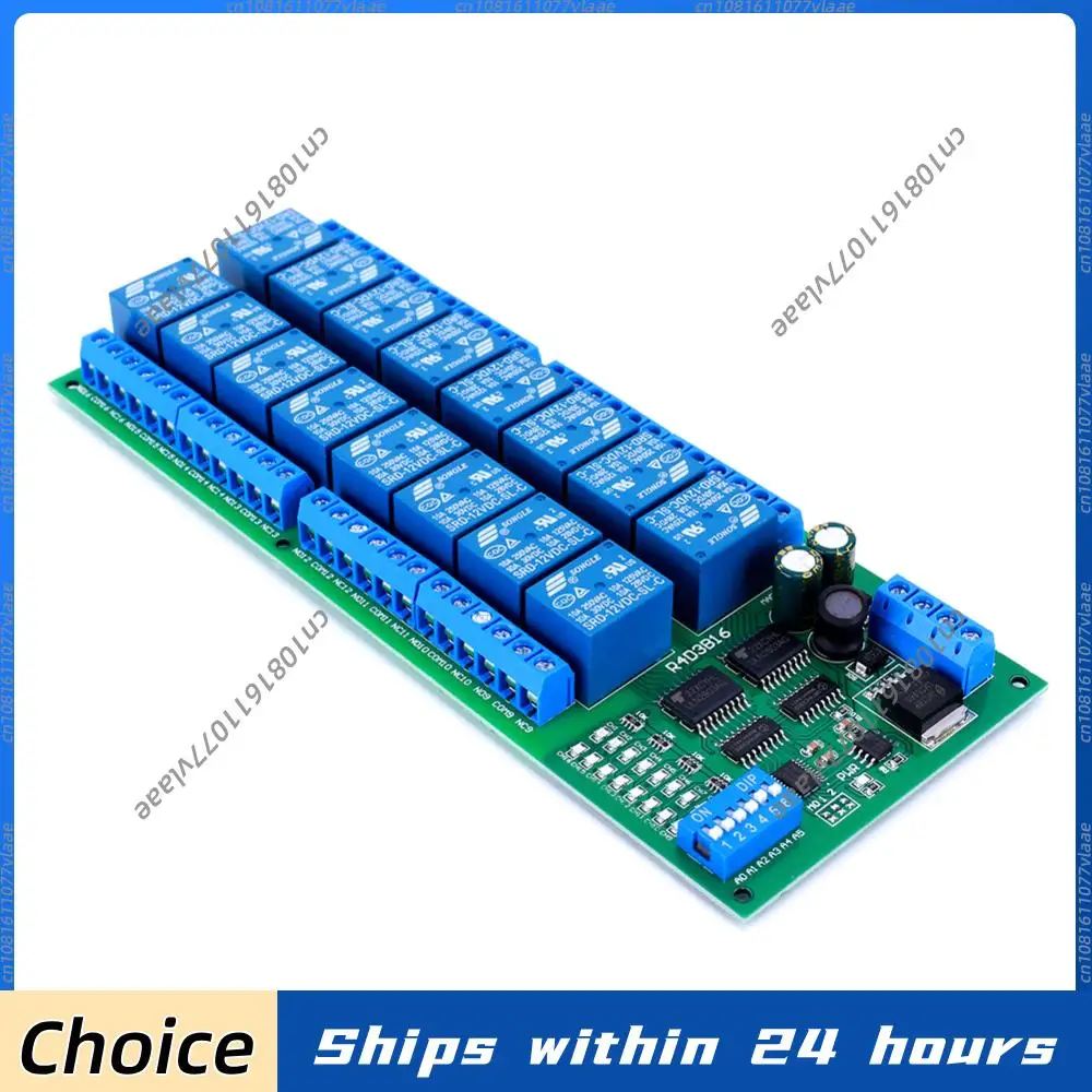 

16 Channel DC 12V PLC Controller Serial Port Switch RS485 Relay Module for PLC PTZ Camera Motor LED
