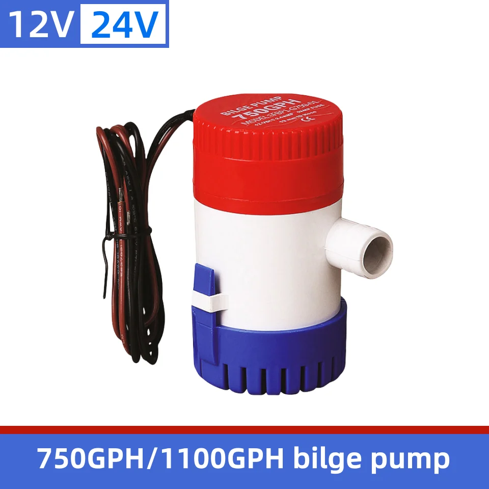 Bilge pump 12v 24V 750gph 1100GPH water pump used in boat seaplane motor homes houseboat water submersible water pump