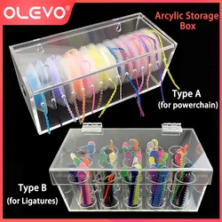 OLEVO Dental Acrylic Organizer Storage Boxes Dispenser Orthodontic Powerchain Ligature Ties Placement Box Holder Stand Retainer