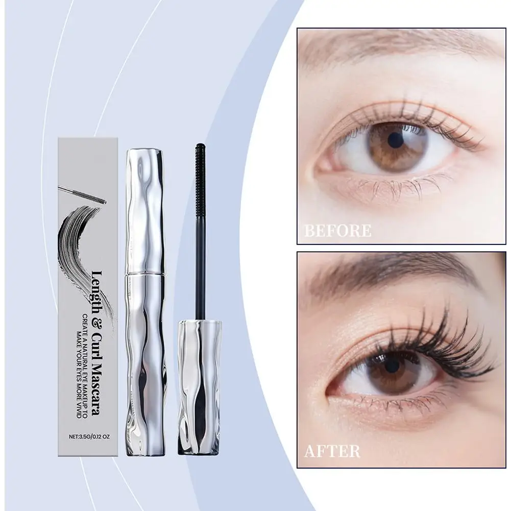 1pcs 3.5g Black Mascara For Lengthening Eyelashes Long Lasting Waterproof Volumizing Gold Brush Makeup Beauty Eye Lashes