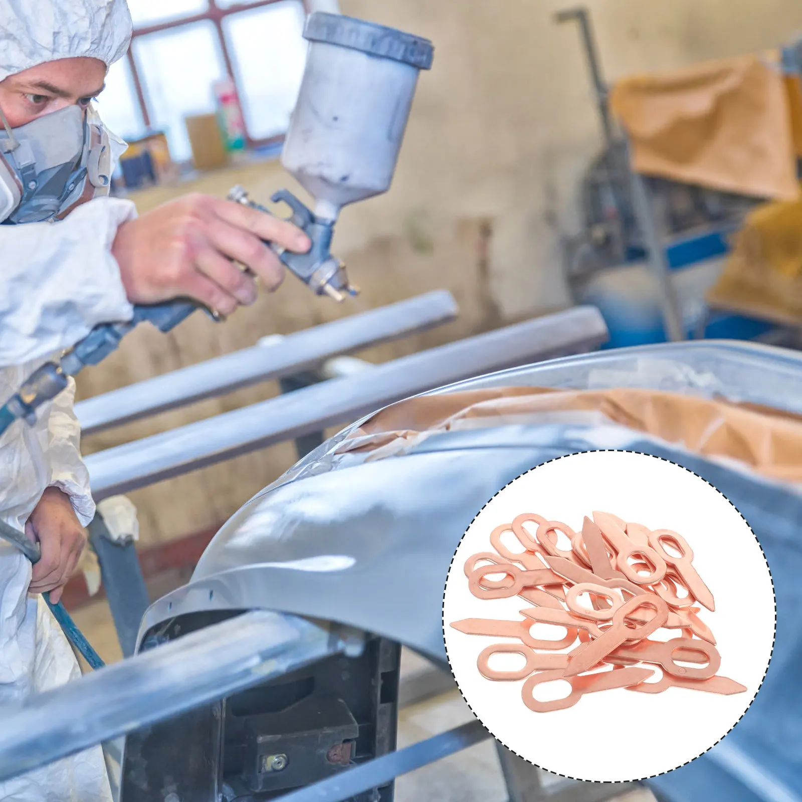 

100Pcs Dent Pulling Ring Heavy Duty Iron Auto Body Repair Tool for Sheet Metal Dent Pulling Spot Welder Washer Lifter Panel