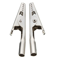 10PCS/Set Clamps Silver Tone Stainless Steel single prong Alligator Crocodile Electric Test Clips Cable Lead Screw Probe