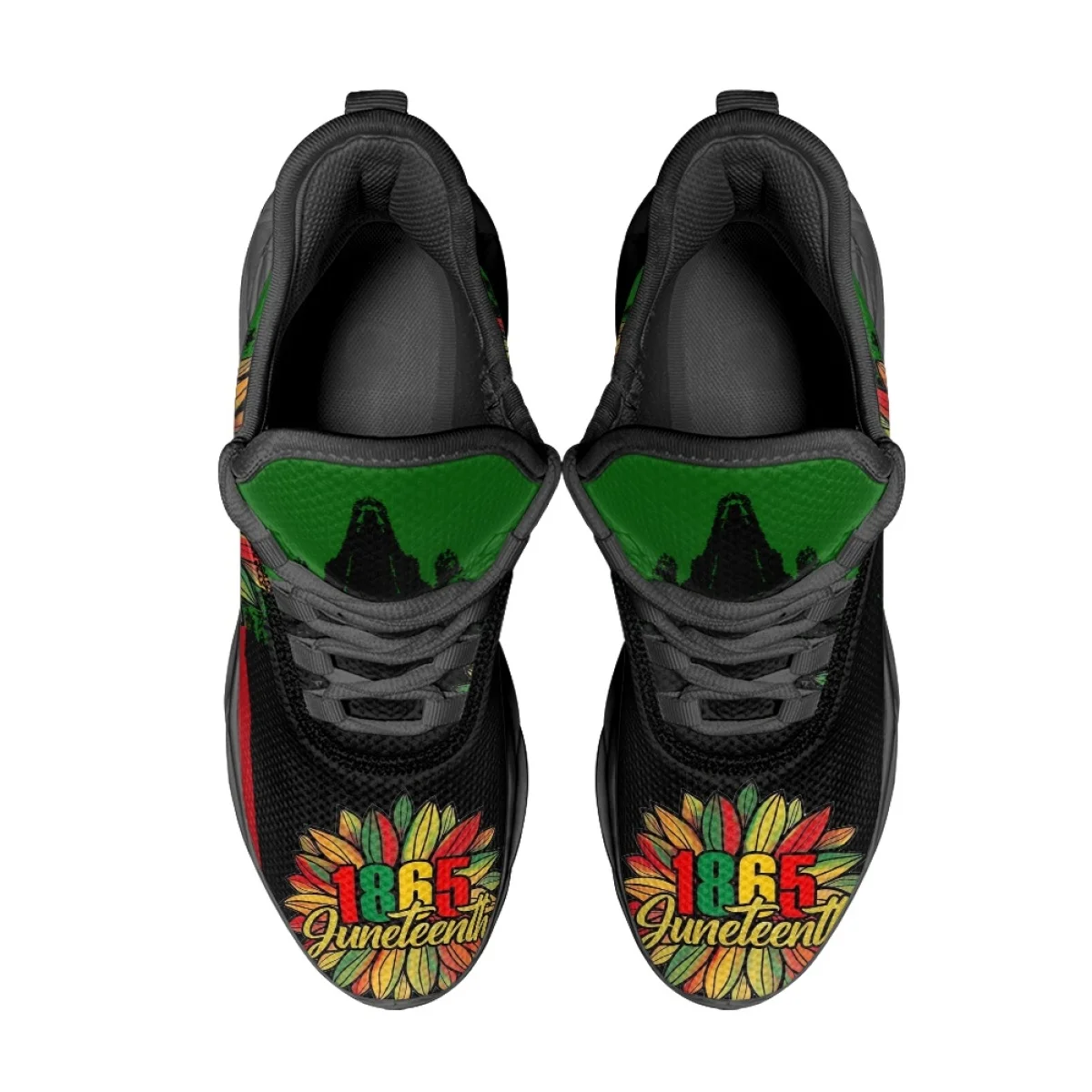 Juneteenth 1865 African American Women's Summer Flat Sneakers Classic Outdoor Casual Running Shoes Lace-up Vulcanized Sole Shoes