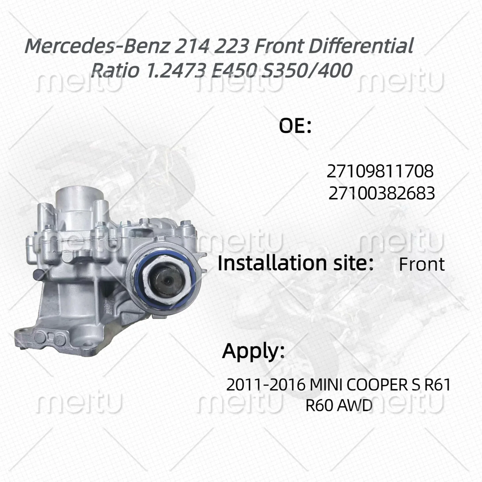 Transfer Case Assembly For 2011-2016 MINI COOPER S R61 R60 AWD R60/R61 27109811708 27100382683