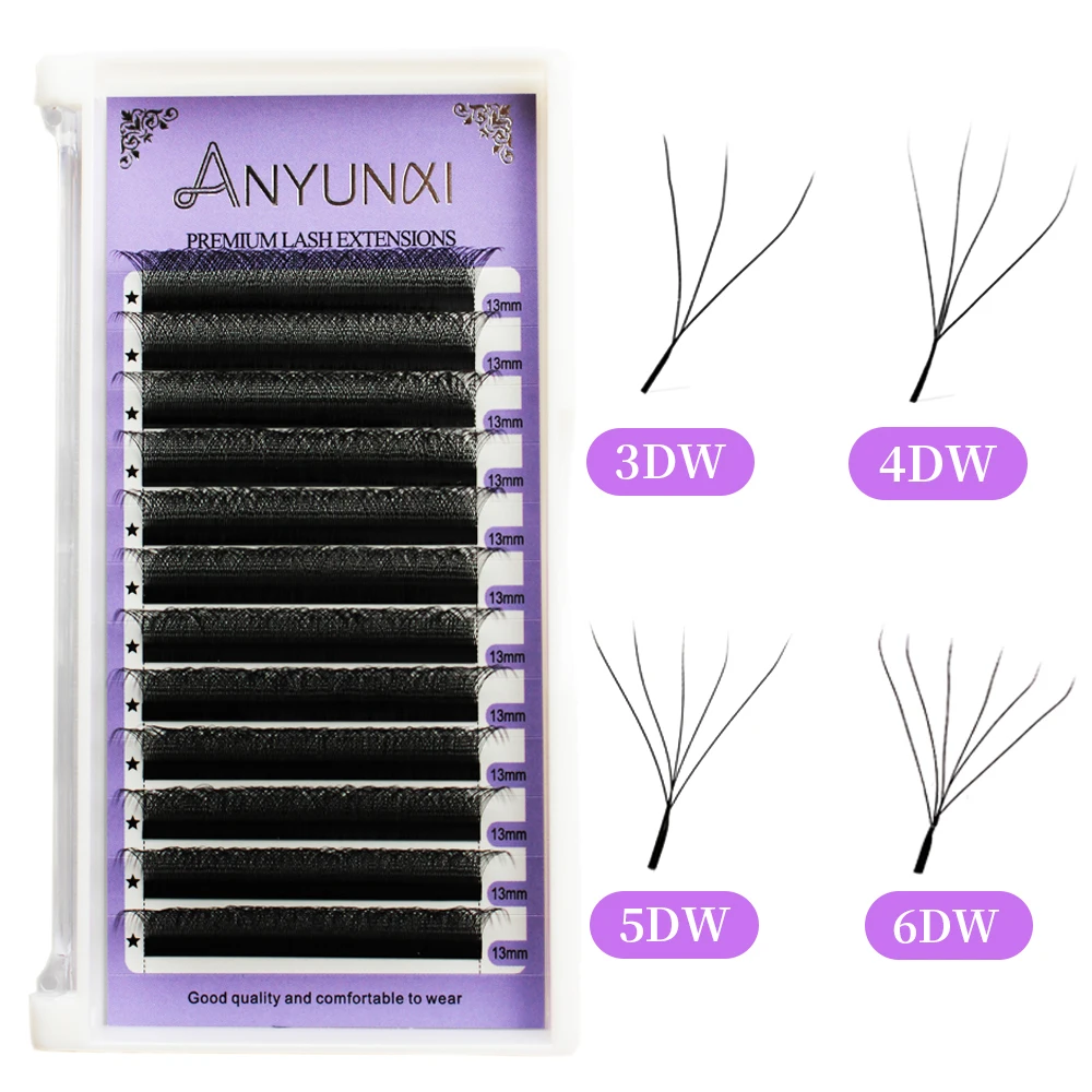 6D/5D/4D/3D W Shape Lashes Extension Automatic Flowering Premade Fan Eyelashes Natural Makeup Supplies  YY EyeLash Extensions