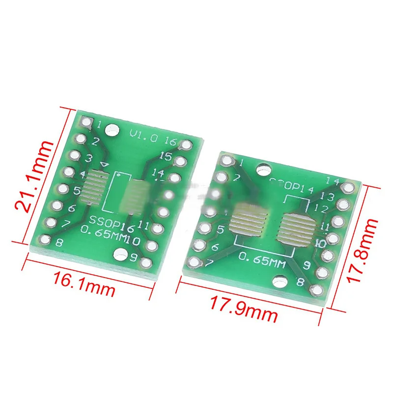 10 ชิ้น SOP MSOP SSOP TSSOP SOT23 ไปยัง DIP Adapter Converter ชุดบอร์ด PCB SMD To DIP Pin Pitch Socket วงจรรวม Pin Board