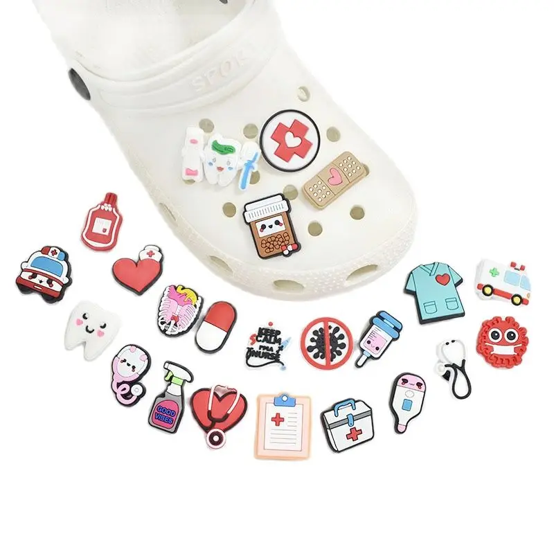 1 Pcs Cartoon Medical Shoe Charms Sandal Slippers Shoe Buckle Shoe Charm Ornament Decorations Buckle Shoe Accessories Kids